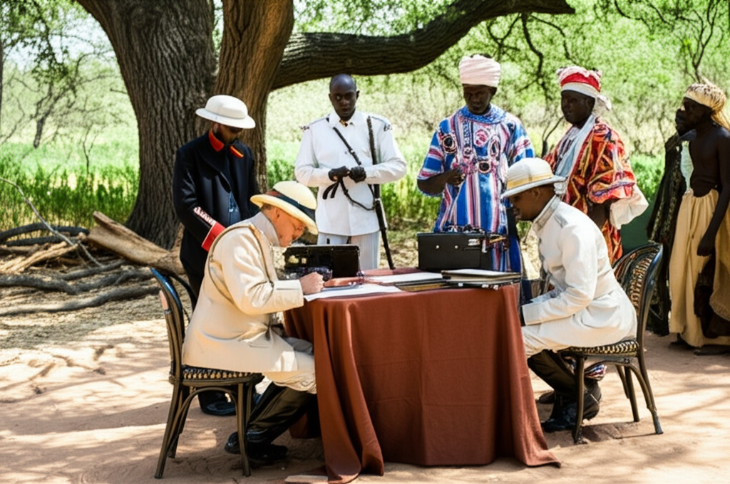 Signature de traités coloniaux